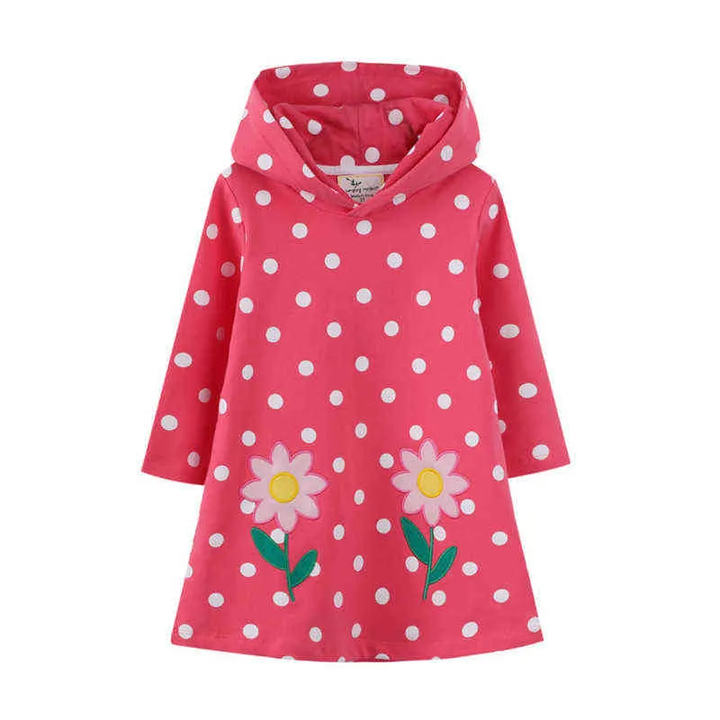 Jumping Meters Arrival Star Beading Princess Girls Dresses Cotton Children's Clothes Autumn Kids Costume Toddler Dress 220110