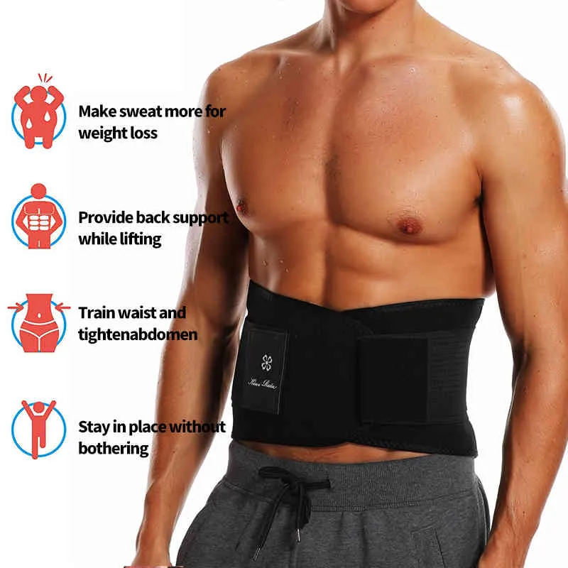 Gli uomini supportano back trainer trimmer cintura in palestra protezione protezione pesi sollevarsi sport body corset faja sudore