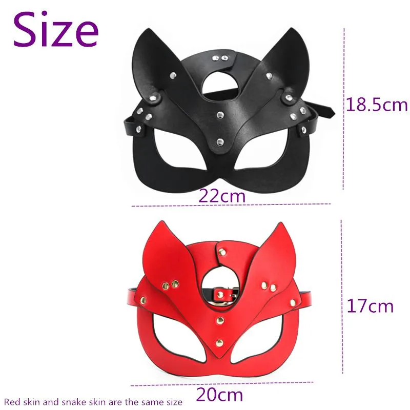 Outros suprimentos de festa de evento Máscara de olho de couro preto SM Fetish Collar Mulheres Halloween Cosplay Sex Blindfold Brinquedos para Homens Eróticos Acc315R