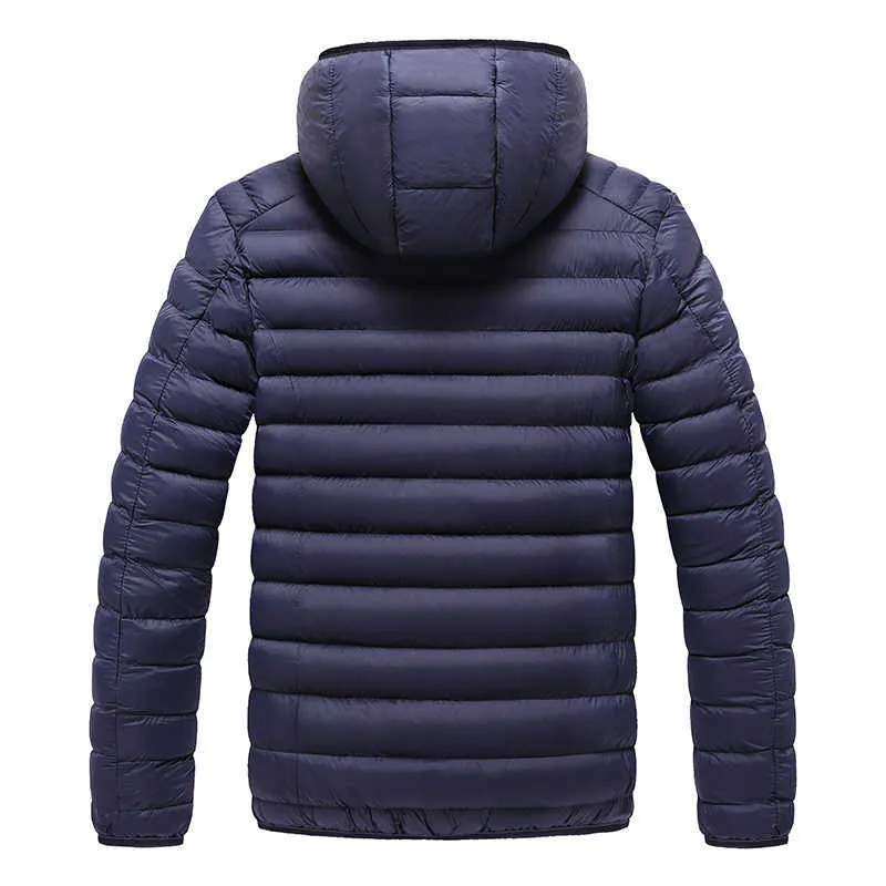 Mężczyźni 2021 Zima Nowa Casual Ciepła Gruba Wodoodporna Kurtka Parki Płaszcz Mężczyźni Znosić Moda Kieszenie Wiatroszczelna Kapelusz Parka Jacket Hot X0621