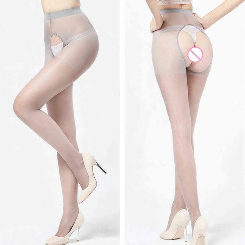LNRRABC New Sexy Fashion Tigts Hot Open Crotch Pantyhose Elasticity Silk Stockings for Women Y1119