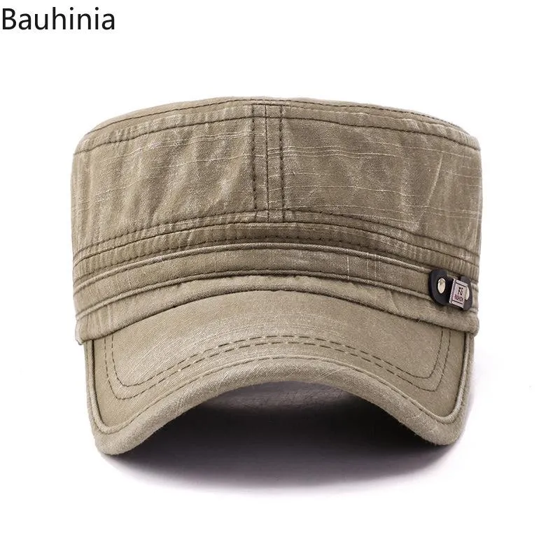 Casual Men's Flat Top Hat Outdoor Sun Hats Old Washed Military Cap Simply Women's Atlantis Kuba Wide Brim301i