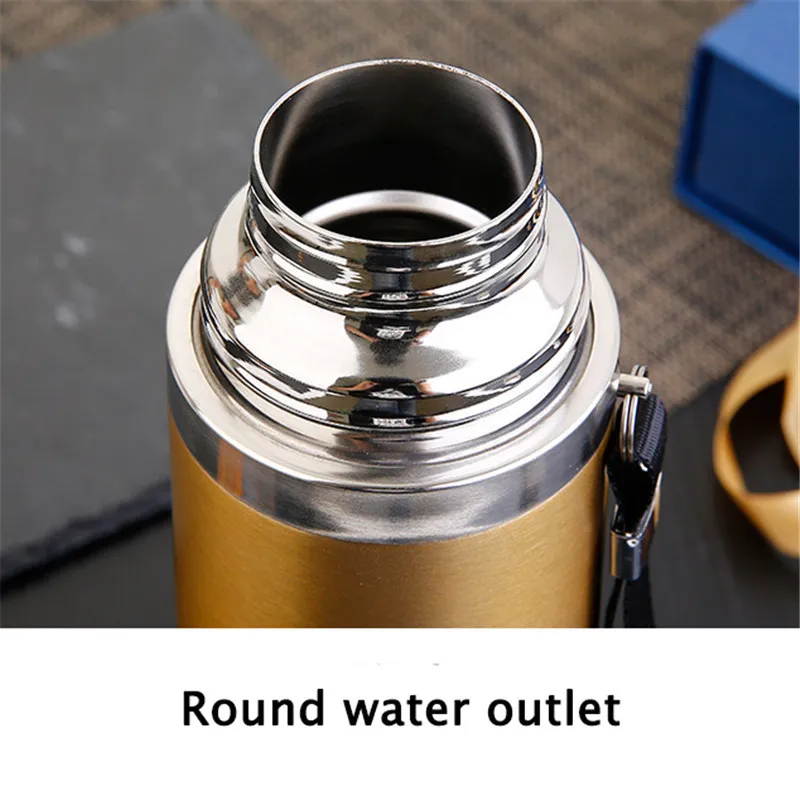 Large Capacity Thermos Vacuum Flasks Stainless Steel Thermal Bottle 1000ml Drinkware Outdoor Cup Travel Tumbler 210423