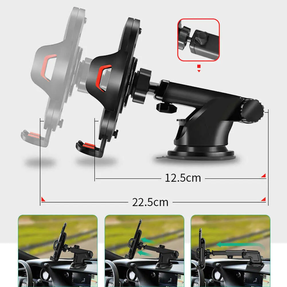 حامل هاتف Sucker Car Mount Stand GPS Telefon Mobile Cell Support for iPhone 12 11 Pro Max X 7 8 Plus Xiaomi Redmi Huawei244z