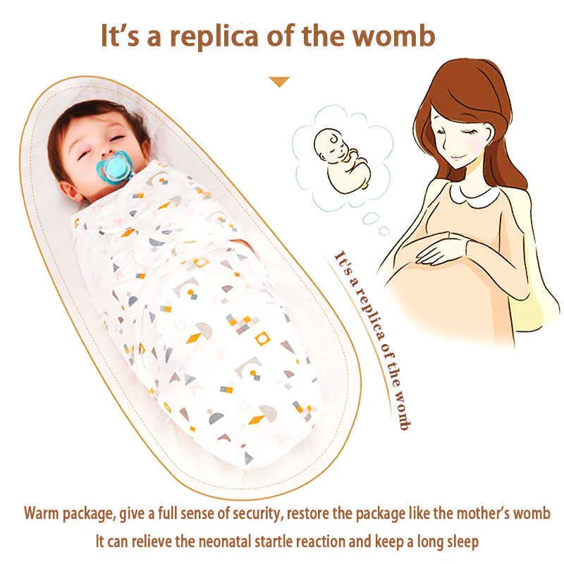 Дети спальные мешки рождены детской пеленкой конверт 100%хлопок 0-3 месяца одеяло пеленание.