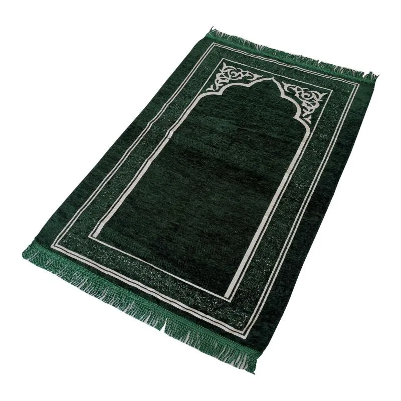 Carpets Chinese Islamic Luxury Meccan Woven Chenille Prayer Rug Janamaz Sajadah 70X110CM2705