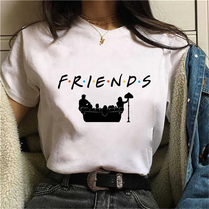 Alte Freunde Tv Show T-shirt Frauen T-shirts Tops Femme Kleidung Weibliche T-shirt Harajuku Sommer 90er Jahre T-shirt Streetwear T-shirts x0527