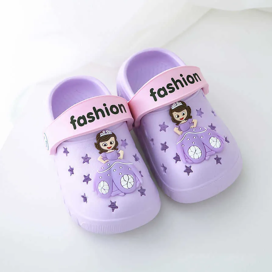 Cute Cartoon Baby Kids Sandals Slippers For Girls Boys Non Slip Soft Sole Children Toddler Beach Garden Summer Slides Shoes 210713