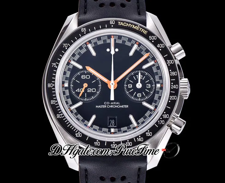 OMF A9900 Automatic Chronograph Mens Watch Watch Watch Watch Watch Black Dial Orange Hand 329 32 44 51 01 001 Super Strap Super Edition Watche327K