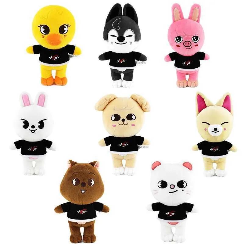JHSTRAY KIDS Koreanische Pop Idol Kombination Neue Plüsch Puppe Spielzeug 25 cm Cartoon Plüsch Tragen Tier Puppe G1019
