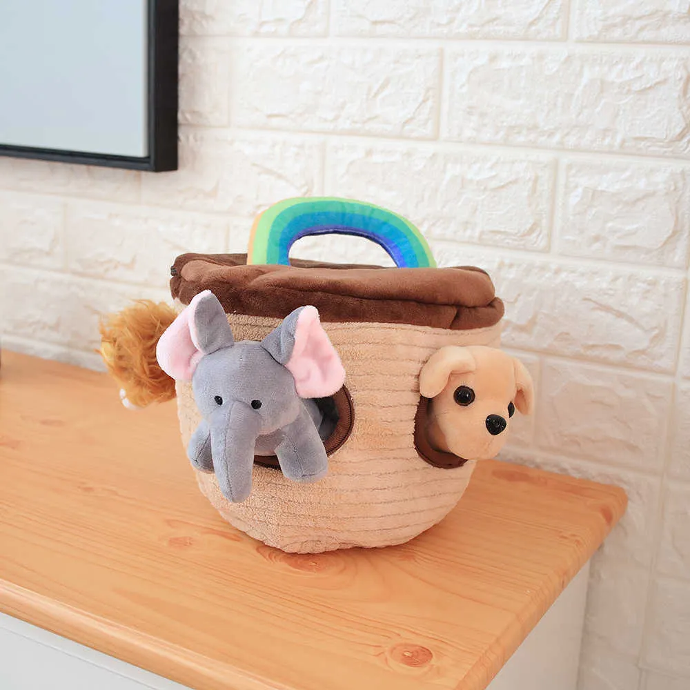 Noah039s ark play house pluche dieren geluid speelgoed met diergevulde kinderen onderwijs zacht peuter babycadeau 2107288306358