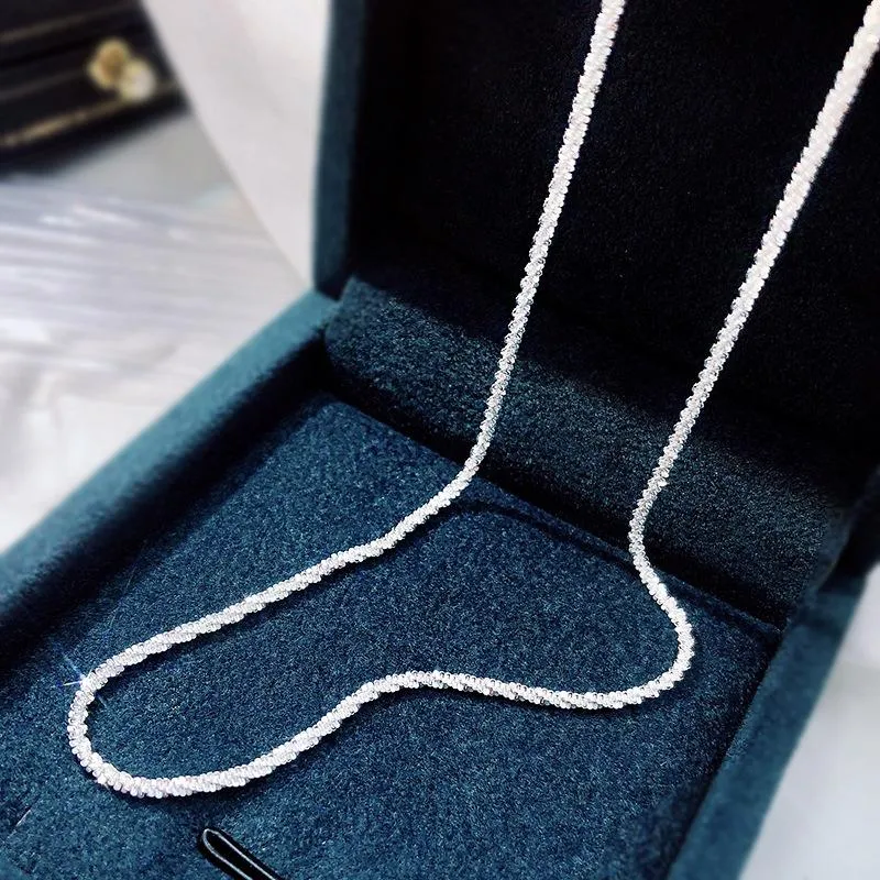 Shipei 925 Sterling Silver Created Moissanite 보석 파인 보석 파티 반짝이는 성격 커플 Clavicle Necklace Gifts Cha297f