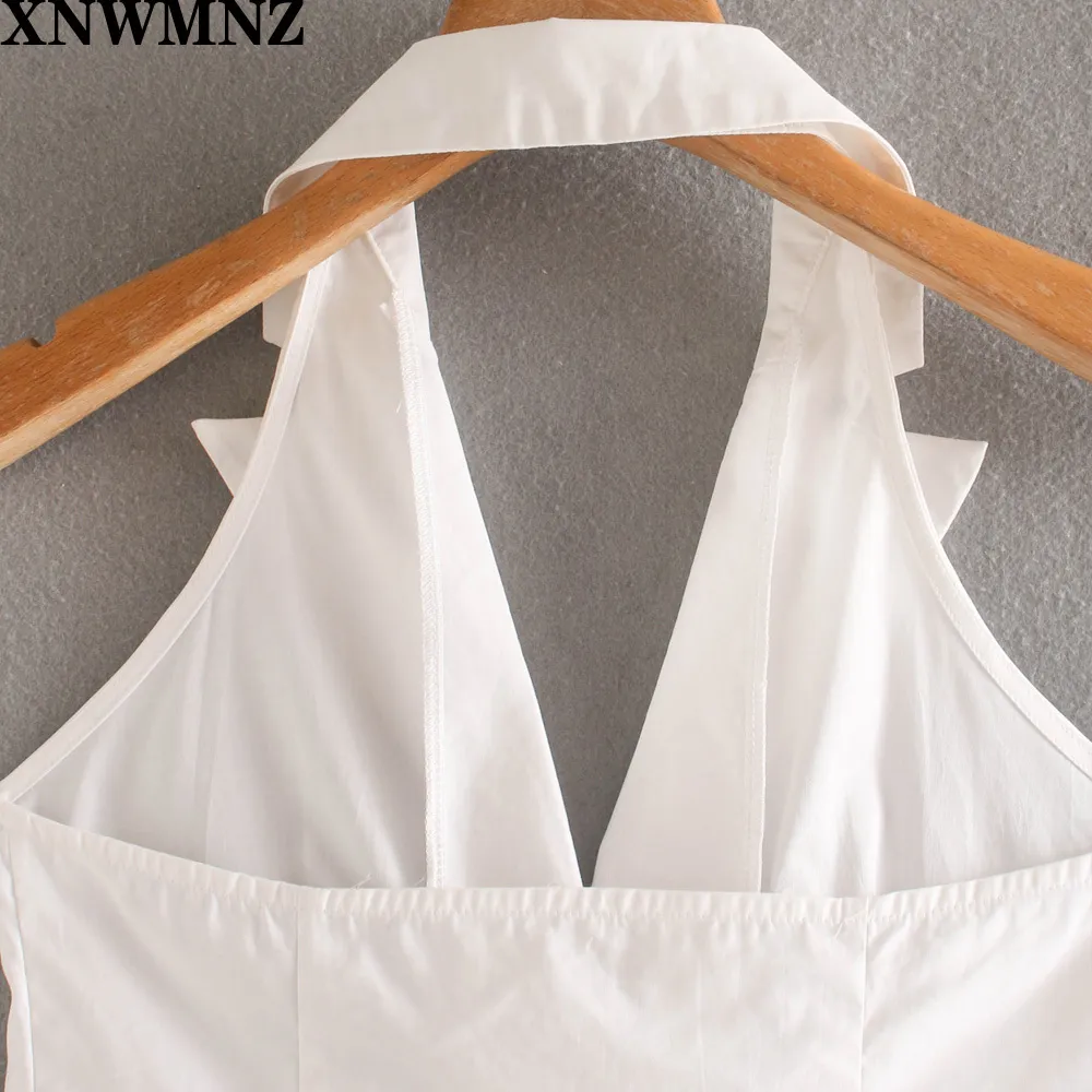 Vintage coton blanc femmes camis slim col rabattu femmes top mode sans manches débardeur pour-love tops 210520
