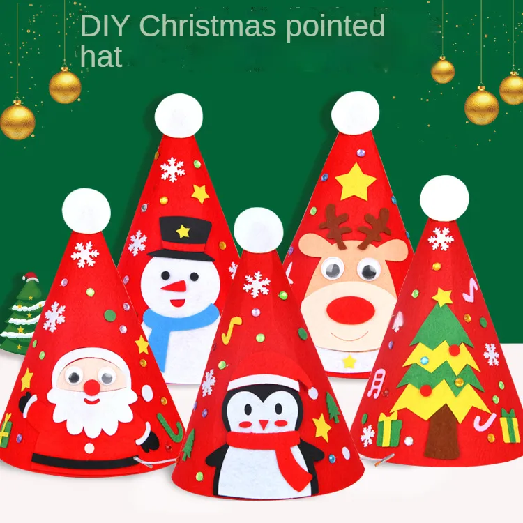 Kerstmuts DIY Kinderen Handgemaakte Materiaal Pakket Educatief Speelgoed Kleuterschool Creatieve Kerstcadeaus