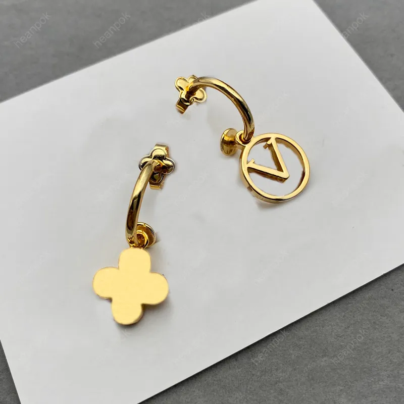 2022 Orecchini da donna Designer Orecchini a cerchio Ear Brand Brands Gold Jewelry Luxurys Earring Letters L Stud Heanpok intero 2294U