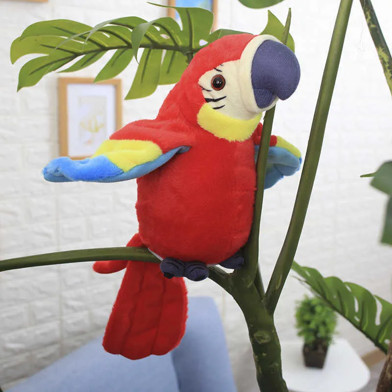 Söt pratande papegoja Talking Plush Toy Talking Record upprepade gånger Waving Wings Electronic Bird Plush Children039s Toy Gift Q07279106742