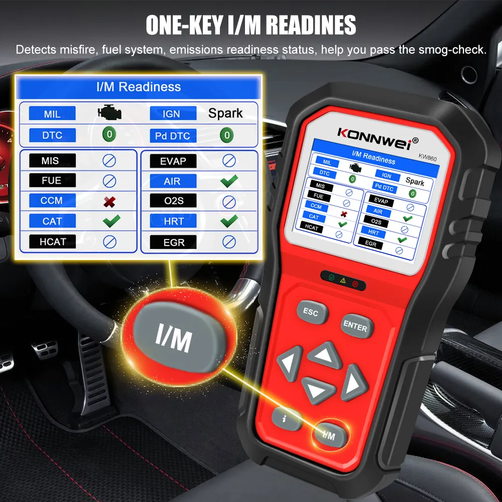 KONNWEI KW860 OBD2 Scanner de voiture Obd 2 Outil de diagnostic automobile Fonction complète Obd2 Outils de voiture Lecteur de code moteur Mise à jour gratuite