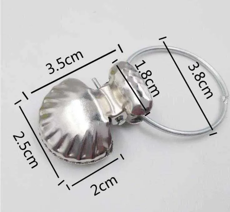 Shell Rings Shape Curtain Clips Stainless Steel Window Shower Clothes Pegs Clamps Drapery Hook Storage 