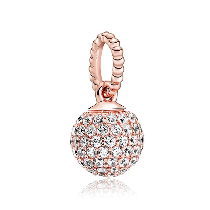 45 Arten roségoldfarbene herzförmige Bienen-Blumen-Schneeflocken-Anhänger für Pandora-Charm-Armbänder, DIY-Silberfarben-Perlen-Schmuck