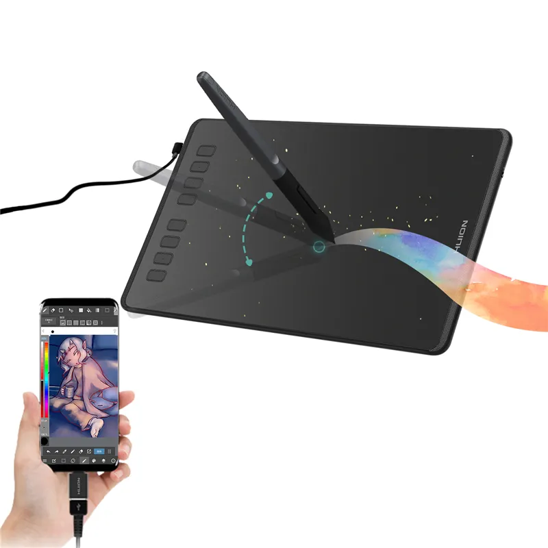 Huion H950P Digital desenho caneta tablet gráficos tablet com stylus de bateria OTG Android / PC