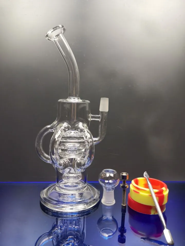 Super Vortex Glass Bong Dab Rig Narghilè Tornado Cyclone Recycler Rigs Water Pipe 14.4mm Joint Bong sest_shop