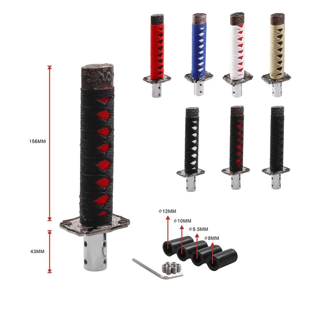 Evrensel Uzun Samuray Kılıcı Şekli Otomatik ER W / 4 Adaptörler Şanzıman Kolları Dişli Vites Topuzu Araba Styling Kolları