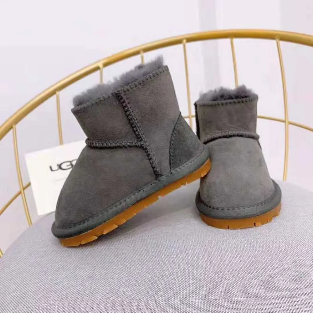 Boddler Winter Buty Dziecko Prawdziwej Skóry Buty śniegu Kocioskin Obuwie z prawdziwymi naturalnymi owczymi futro dziewcząt chłopców nart noszą 211022