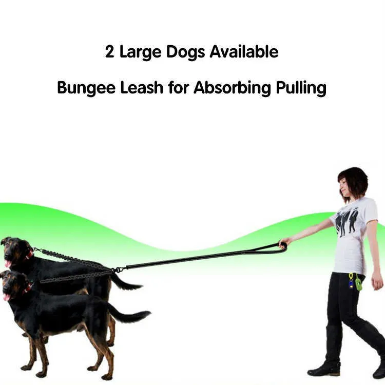 Doppelte Hundeleine für kleine, mittelgroße und große Hunde, kein Verheddern, Hundeleine für zwei Hunde, reflektierende Sicherheits-Hundelauf-Trainingsleine, langlebig, 210729