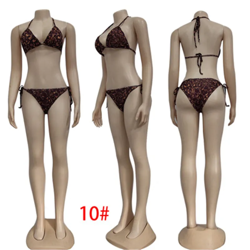 Dames Digitale Afdrukken Badmode Mode Trend Bras Slips Split Badpak Designer Zomer Vrouwelijke Strand Zwembad Backless Bandage Sexy Bikini Sets