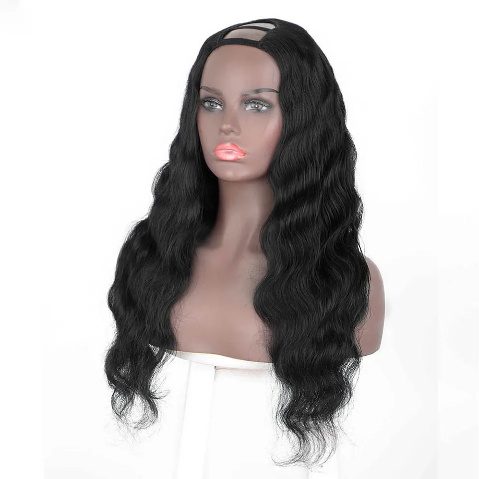 Perruque brésilienne U Part 100% cheveux humains sans colle Full Body Wave pour femmes noires