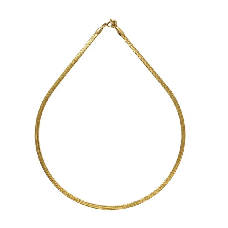 Kedjor 2021 Säljer 18K guldpläterad sillbenskedja choker halsband för kvinnor uttalande på nacken kvinnlig215n