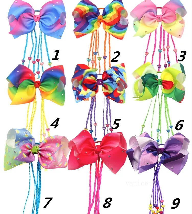 Decorazioni bambini in fila capelli corda capelli corda arcobaleno delle ragazze arcobaleno Accessori feste in scena t2i52736