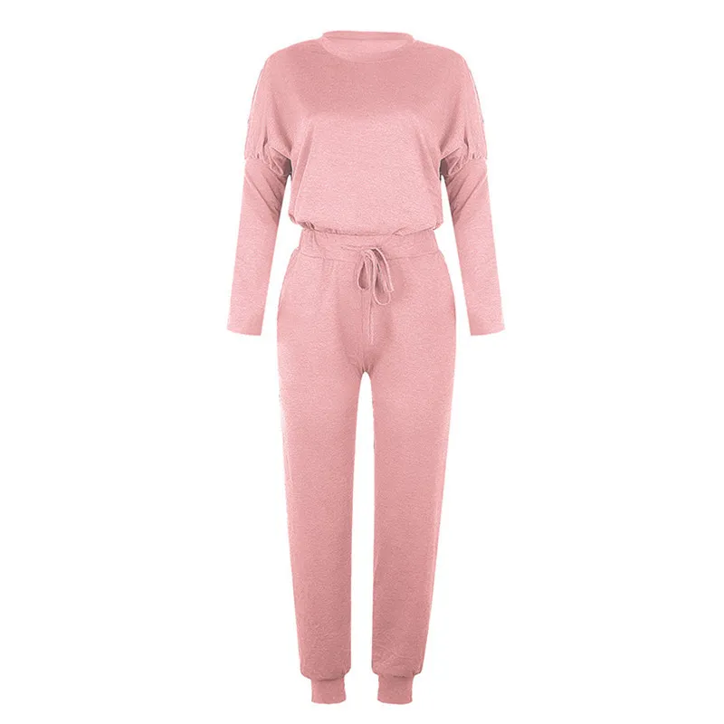 Primavera 2 Peice Set Mulheres Calças Elegantes Conjuntos Feminino Outfits Casual Jogger Dois Peça Set Coreano Esportes Terno Preto Algodão Tracksuit X0428