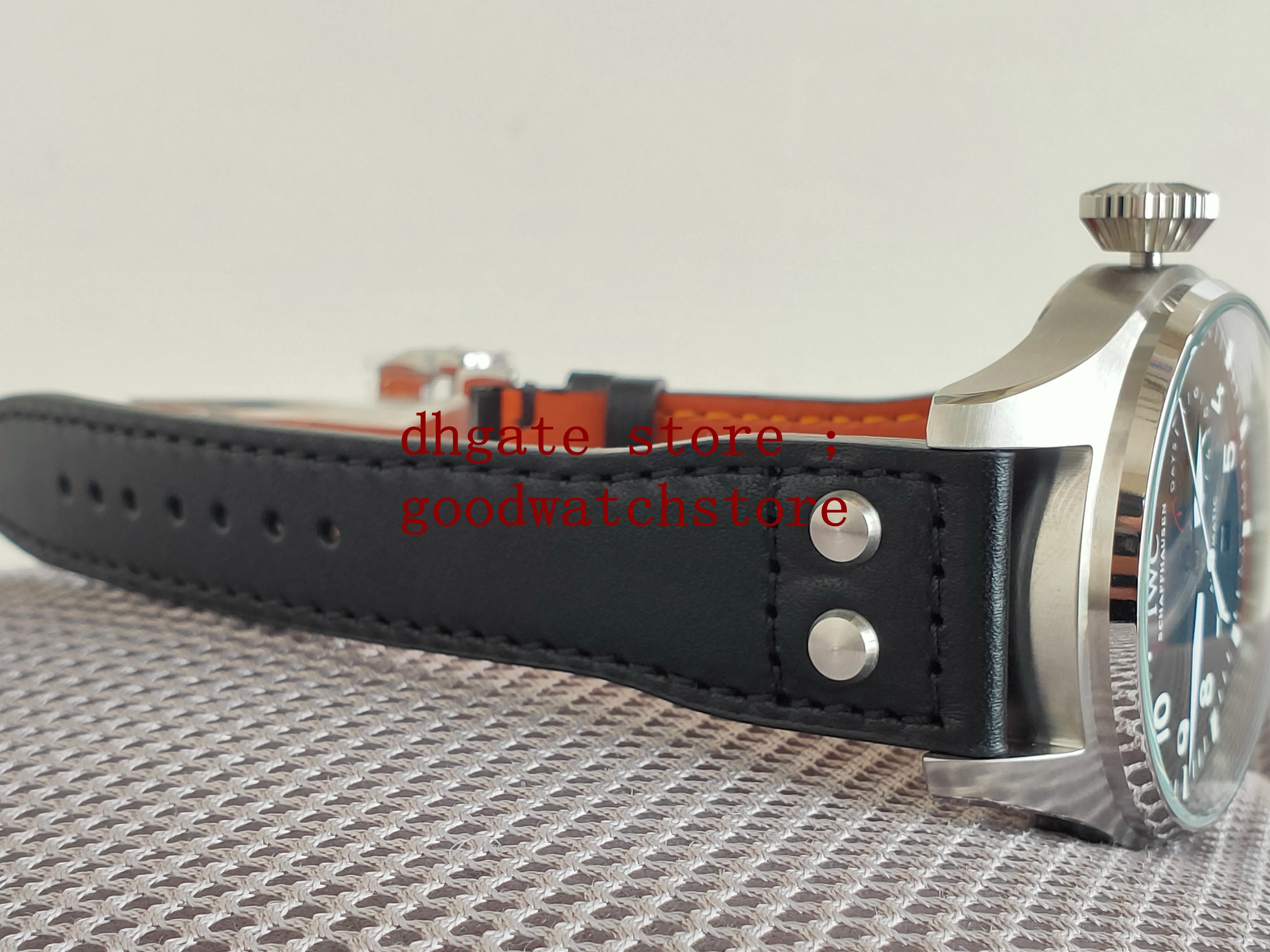 Produtos de luxo masculino relógios de pulso aço qualidade clássico grandes relógios 7 dias reserva energia 46mm mostrador preto aço automático movem245l
