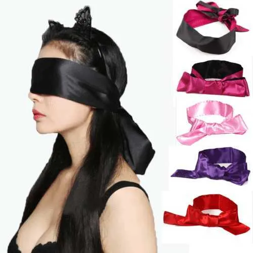 Unisex Blindfold Satin Eye Mask Sex Game Set Coppie Love Cosplay Band Accessori esotici solidi Giocattoli sessuali donne P0816