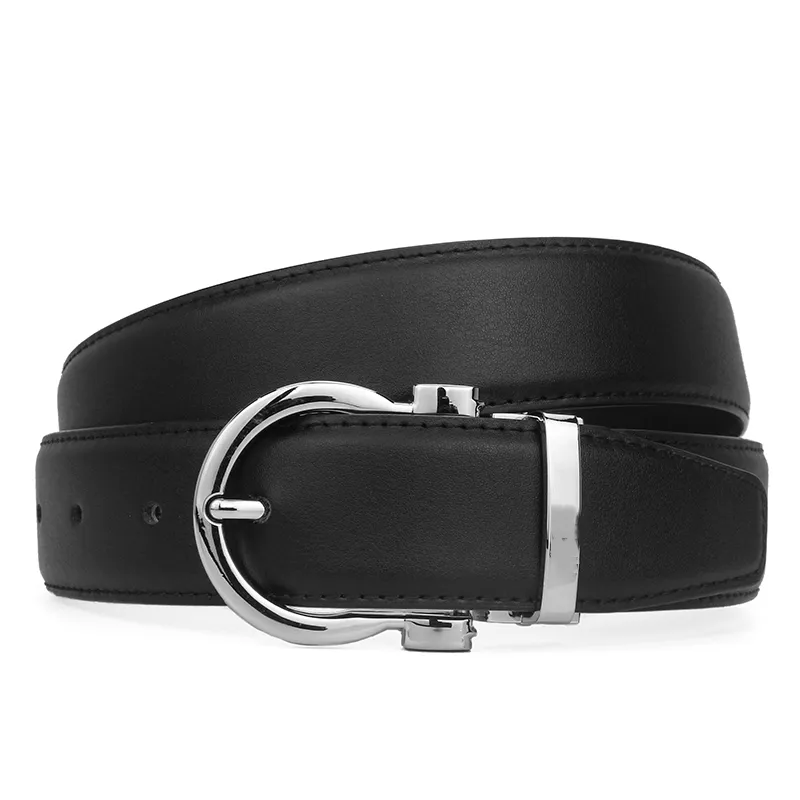 Ceinture en cuir de haute qualité, boucle classique à la mode, pour hommes et femmes, 100-125cm, en option 304a