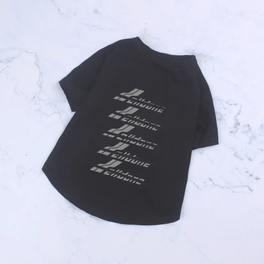 ドッグアパレルファッションデザイナーの薄い手紙印刷Tシャツ猫猫服プラスサイズピンクブラックブルー