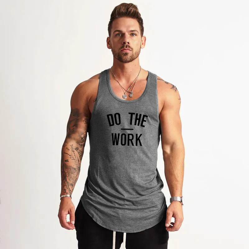 Brand Clothing Cotton Bodybuilding Sleeveless Shirts Tank Top Men Muscle Singlets Workout Gyms Vest Fitness Tanktop 210421