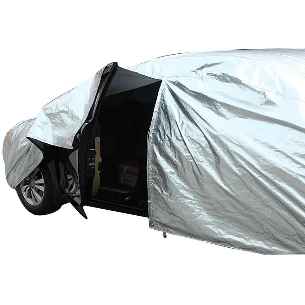 Couverture de voiture étanche à l'eau poussière pluie Stome UV neige Protection solaire couvre manteau berline SUV extérieur intérieur réflecteur fermeture éclair D45