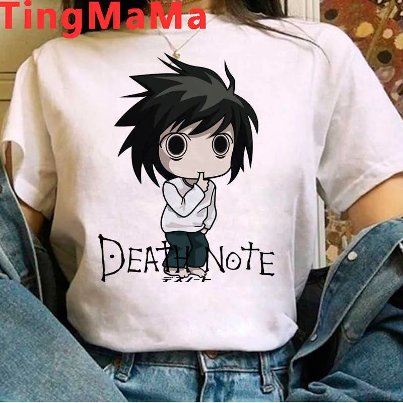 Dödsanteckning Shinigami Ryuk Tshirt Kvinnor Par Kläder Skriv ut Tappning Grafisk Tees Kvinnor Ulzzang Top Tees Tshirt Aestetic X0621