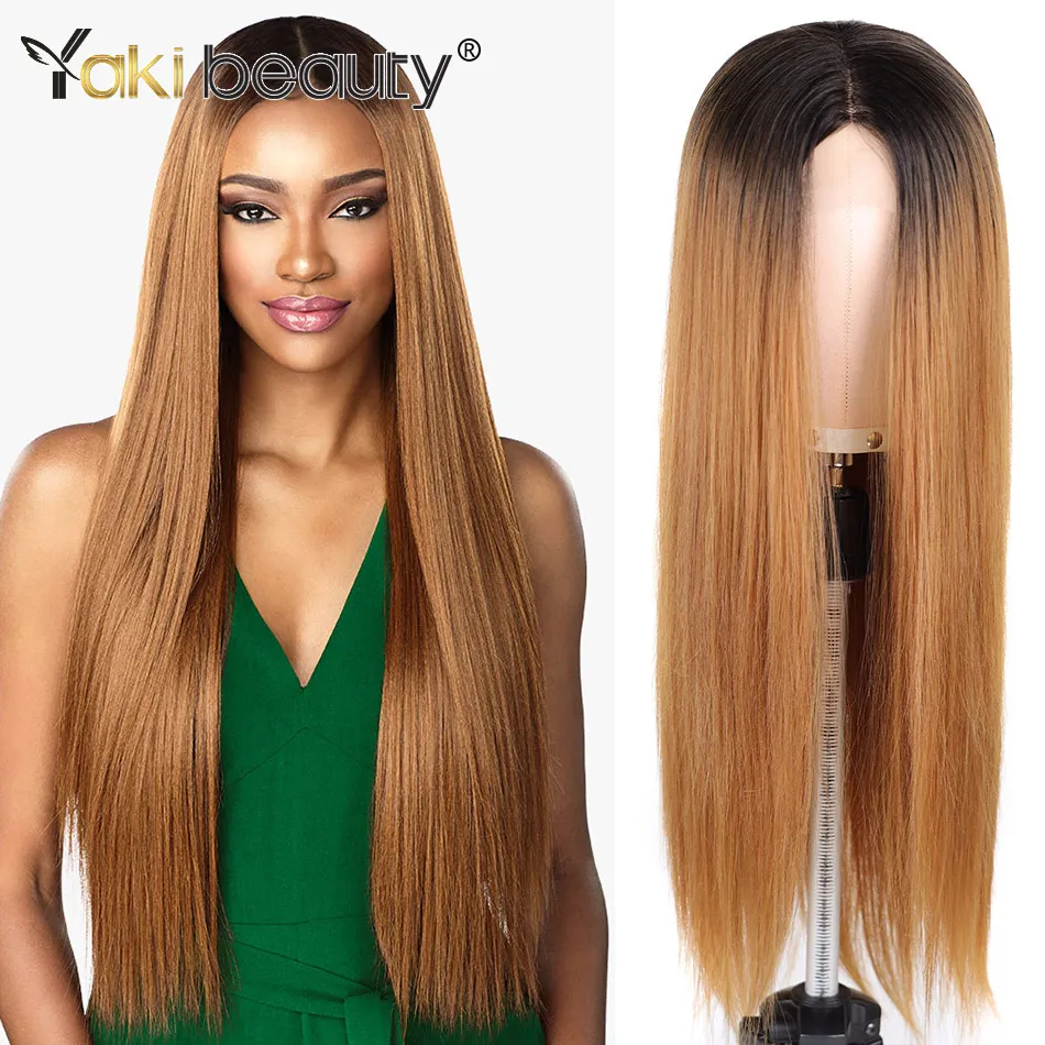 Synthetic Hair Lace Front Wigs Ombre Straight T Part Lace Wig Glueless Lace Wigs Ombre Hair Wig For Womanfactory direct