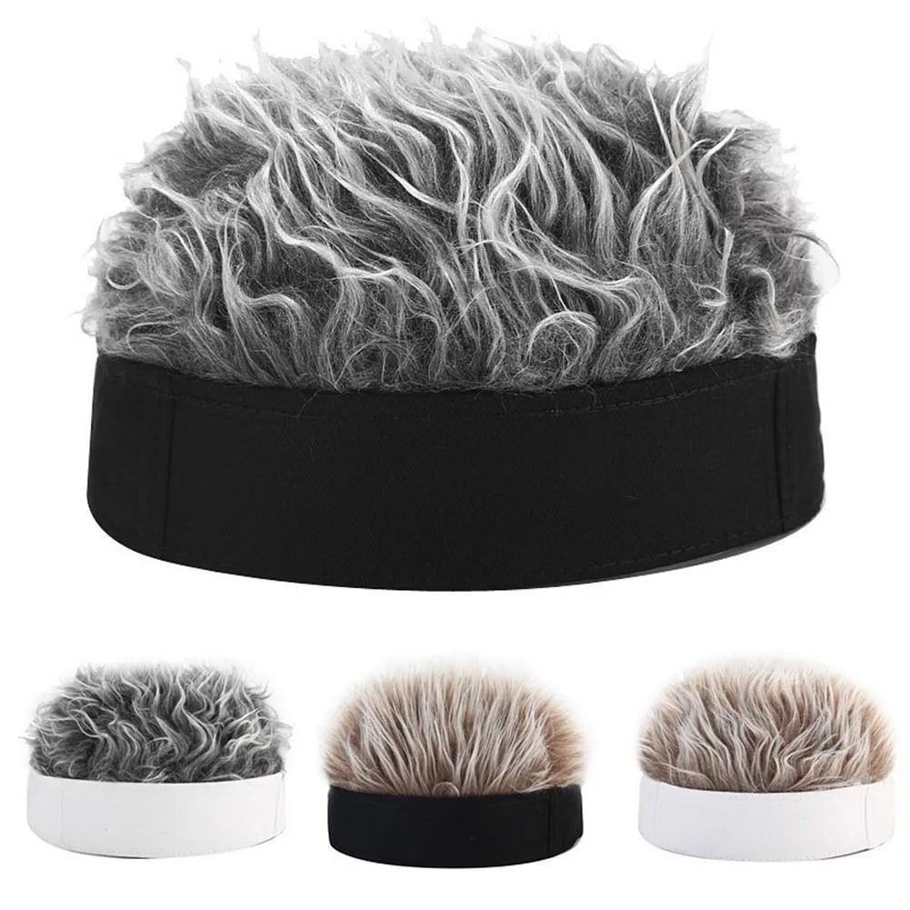 Berretto unisex da donna e uomo, berretto da roccia, parrucca da strada punk all'aperto, cappello con capelli finti