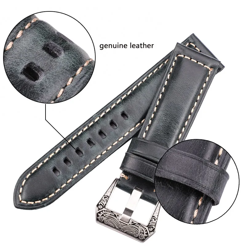 Cowhide Watch Strap Bracelet 20mm 22mm 24mm 26mm Women Men Genuine Leather Watchbands Clock Accessories1912