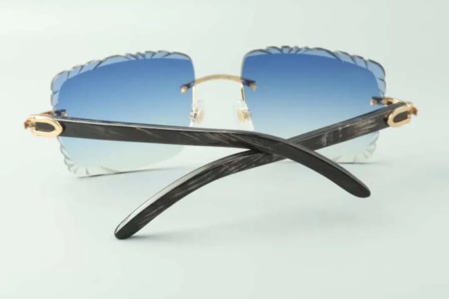 2021 Lunettes de soleil à lentilles de coupe Direct S 3524020 Temples en corne texturée noire Taille de lunettes 58-18-140mm240e