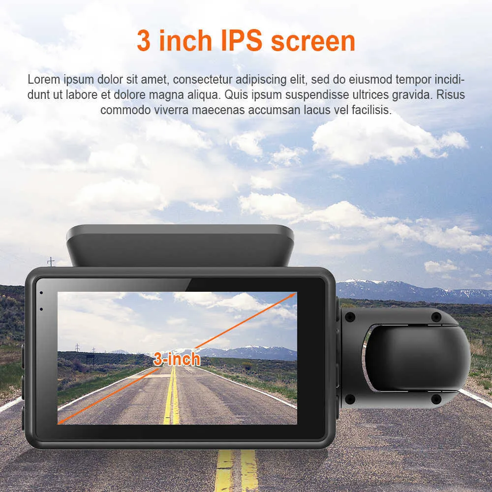 1080P Automobile Dual Camera Videoregistratori DVR auto Registratore di guida Visione notturna a infrarossi Accessori veicoli con rilevamento del movimento