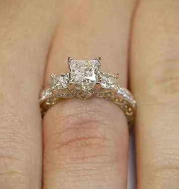 14k Rose Gold Princess Diamond Ring donne Anillos Mujer Bizuteria Gemstone Gioielli Femme Anel Anel 2202078123036