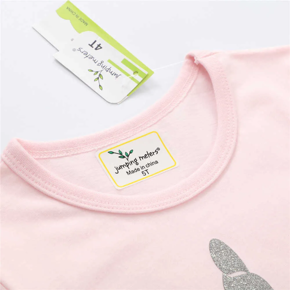 Jumping Meters Arrivée Summer Unicorn Girls T-shirts Coton Vente Tee Tops pour vêtements de bébé 210529