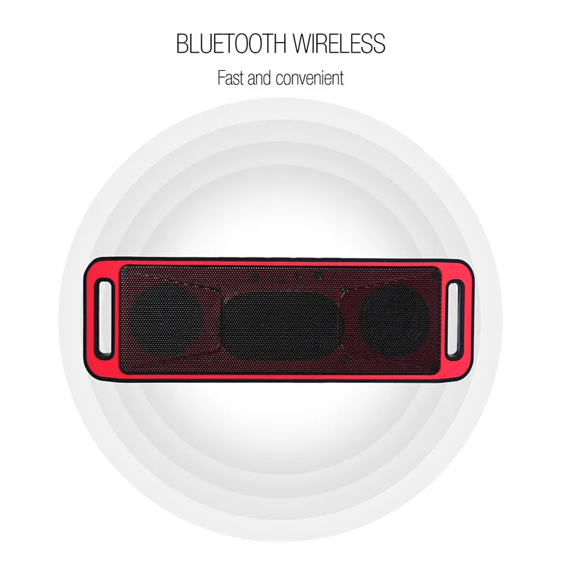 Mini Draadloze Outdoor Bluetooth Speakers TF / USB / AUX FM Radio Stereo Bass Subwoofer Computer Smartphones MP3 Pop Music