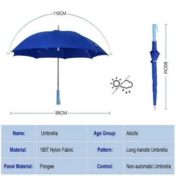 LED 기능이있는 멋진 가변 우산 우산 8 리브 라이트 손전등 핸들 야간 안전 H1015209X 투명