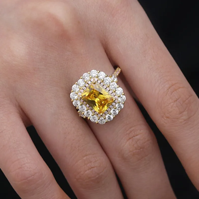 OEVAS 100% 925 anneaux de mariage étincelants en argent Sterling pour les femmes fête diamant à haute teneur en carbone bijoux fins cadeau